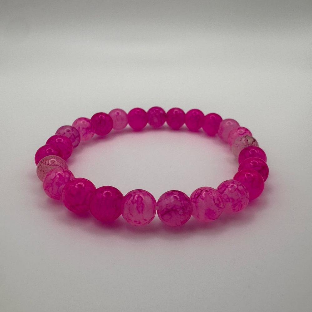 Vibrant Pink Beaded Bracelet